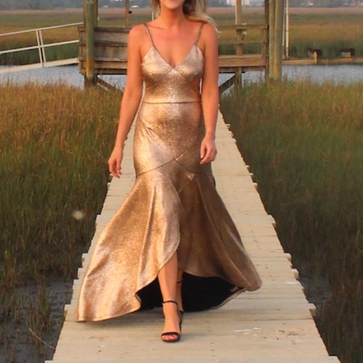 Metallic Snake Skin Maxi Gown